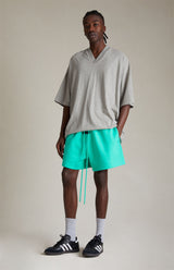 V NECK TSHIRT-DARK HEATHER OATMEAL