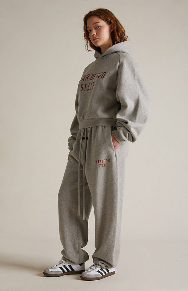 FLEECE ESSENTIAL SWEATPANT - DARK HEATHER