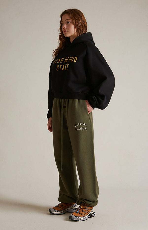 FLEECE ESSENTIAL SWEATPANT - MILITARY