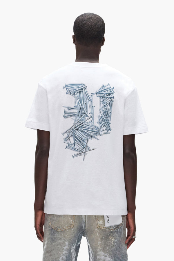 GOTHIC P NAILS TEE - WHITE