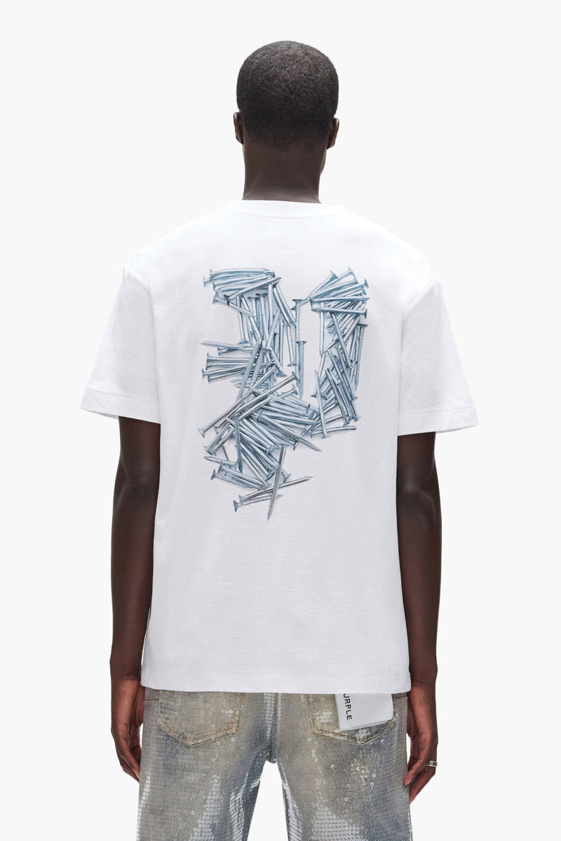 GOTHIC P NAILS TEE - WHITE