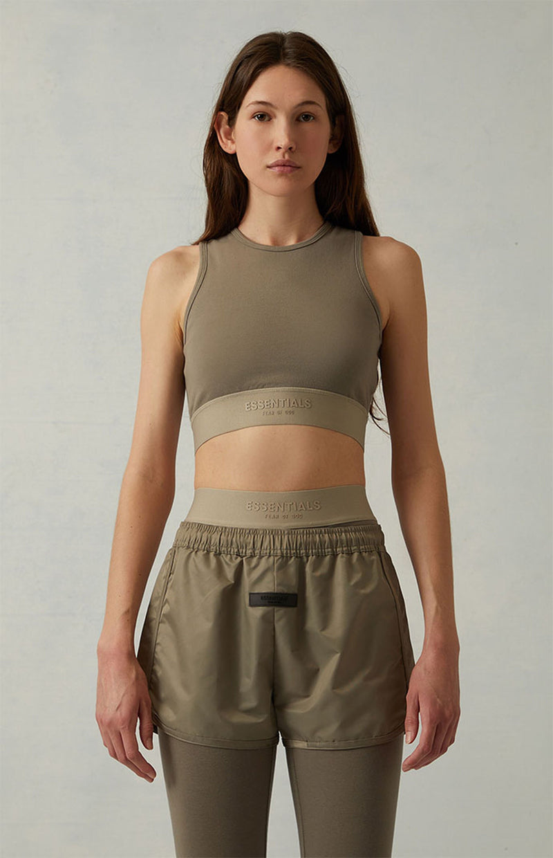 WOMEN RUNNING SHORT TAUPE