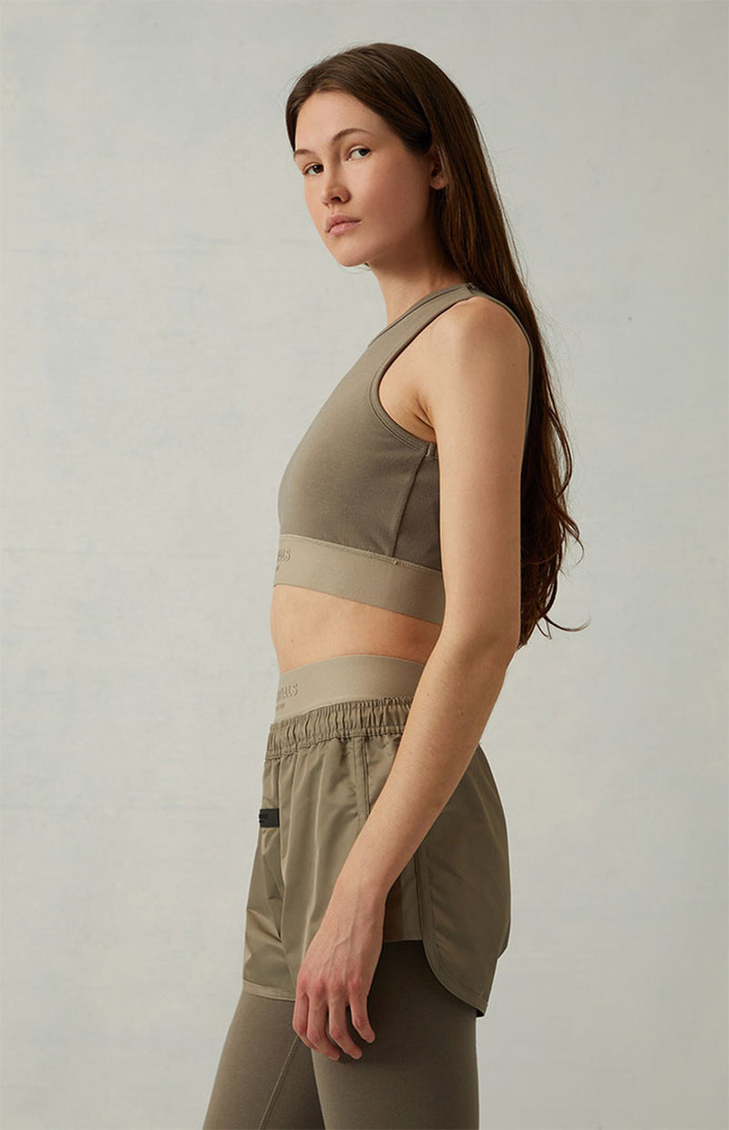 WOMEN RUNNING SHORT TAUPE