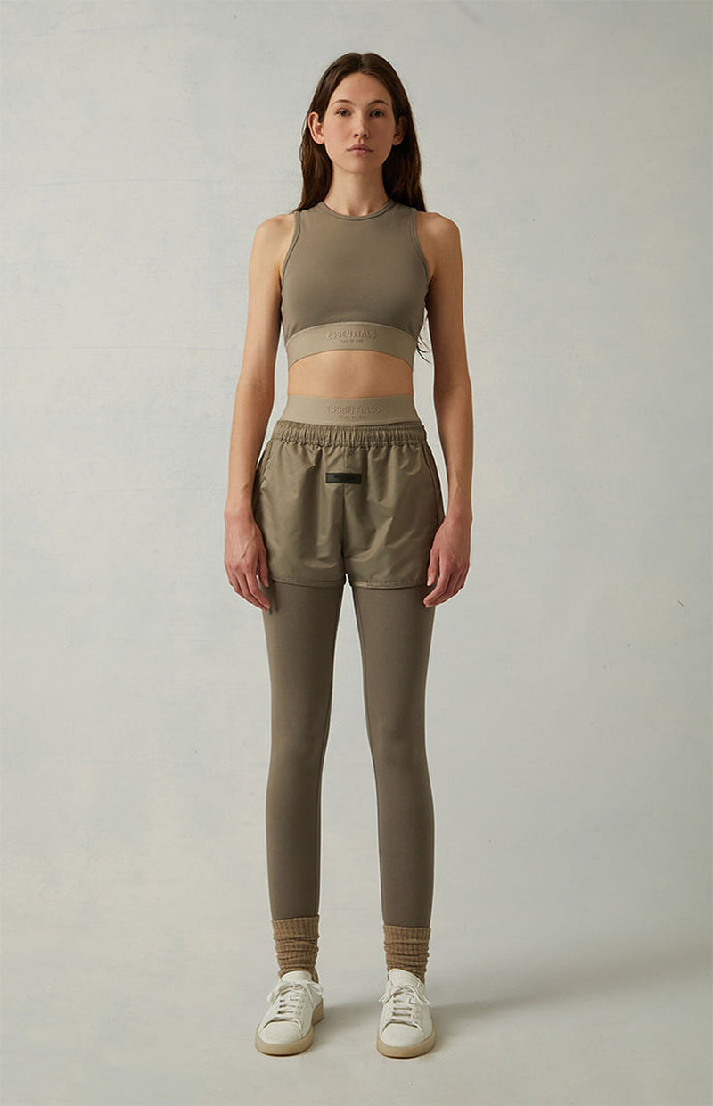 WOMEN RUNNING SHORT TAUPE