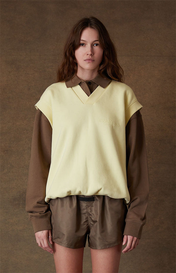 V NECK VEST CANARY
