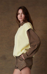 V NECK VEST CANARY