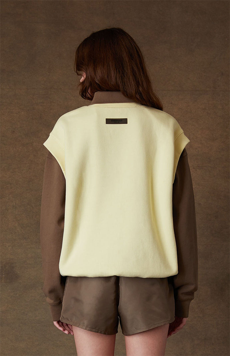 V NECK VEST CANARY