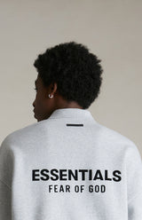 FLEECE POLO - LIGHT HEATHER GRAY