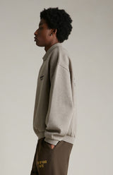 FLEECE POLO - HEATHER GRAY