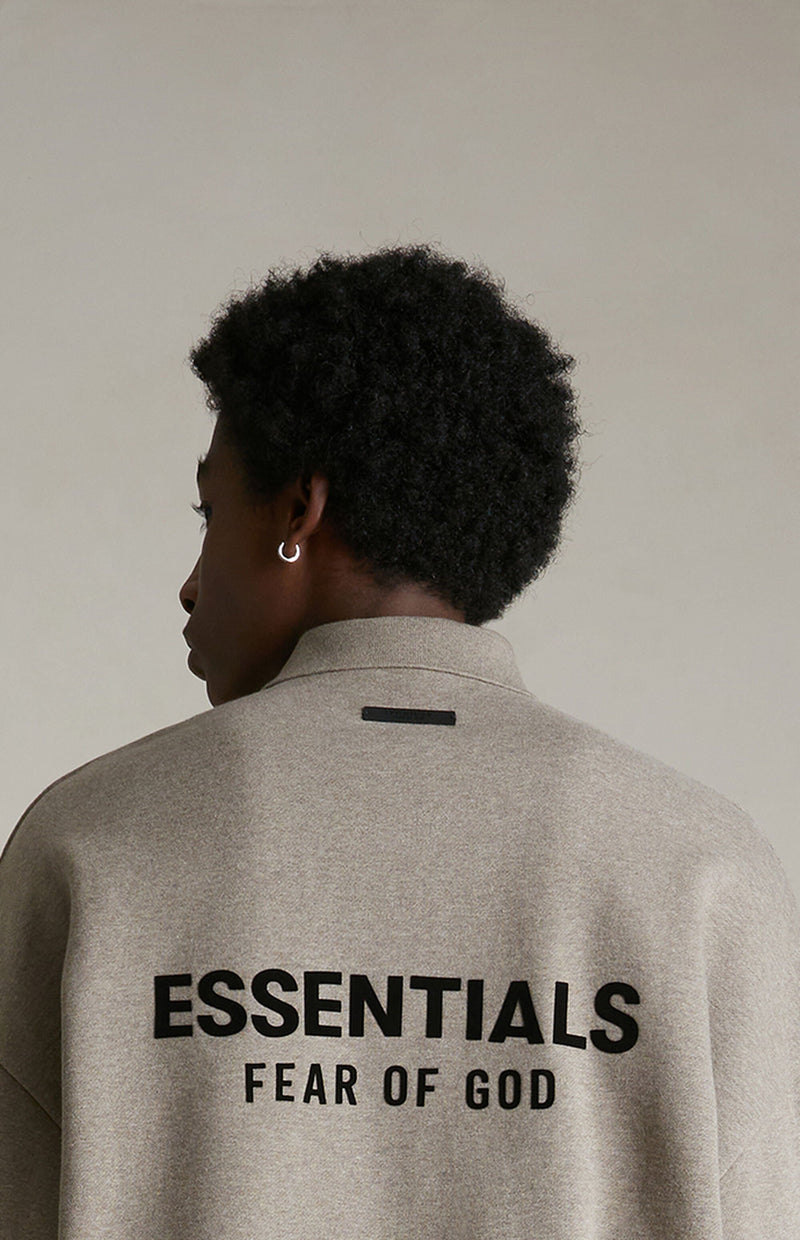 FLEECE POLO - HEATHER GRAY