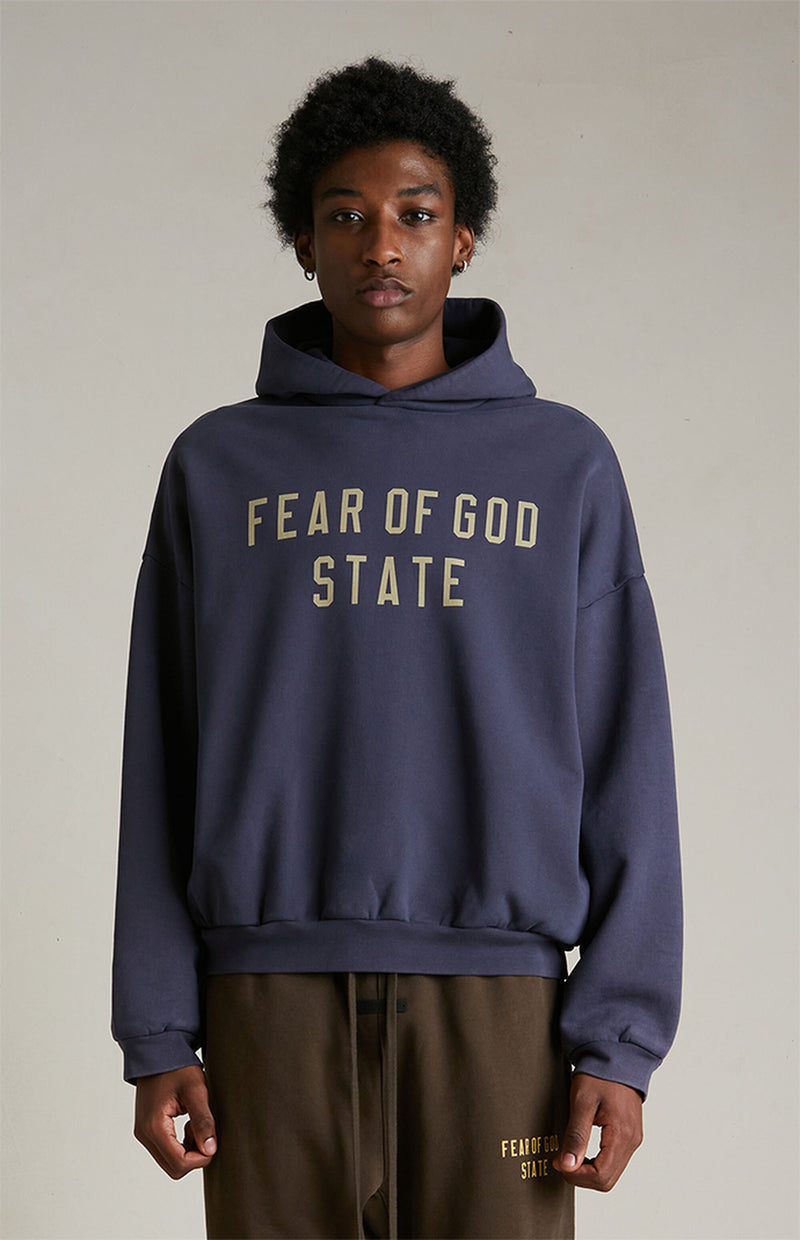 HEAVY FLEECE HOODIE MARINE