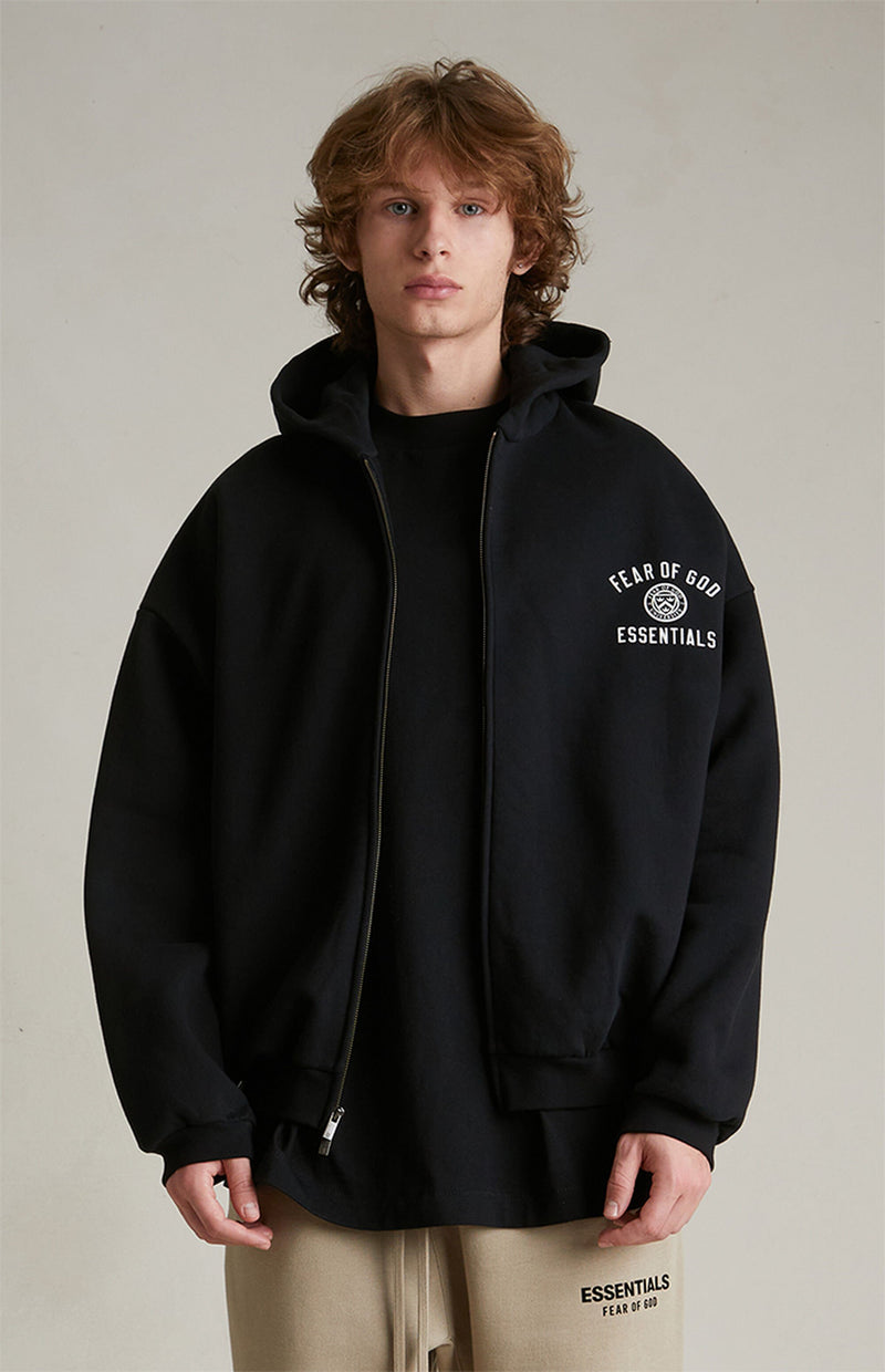 HEAVY FLEECE FULLZIP HOODIE BLACK
