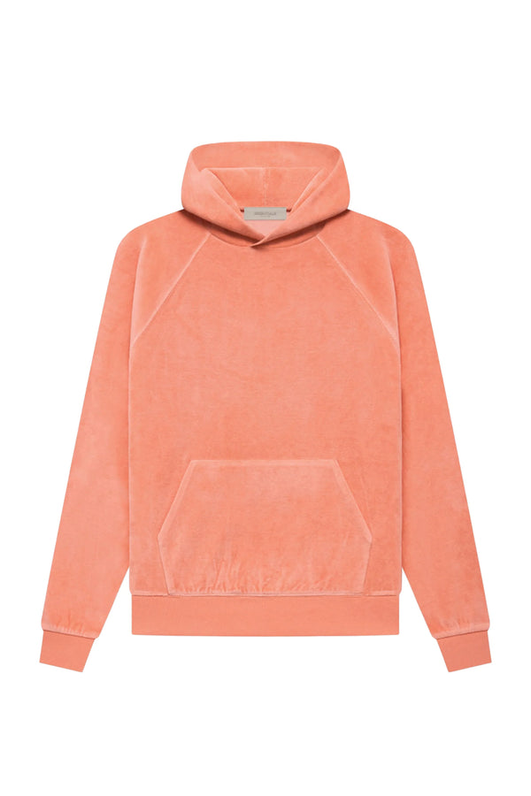 WOMEN VELOUR HOODIE CORAL