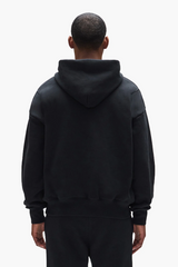 BLACK HEAVY WEIGHT FLEECE HOODIE- BLACK
