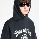 HEAVY FLEECE VINTAGE SHRUNKEN HOODIE - BLACK