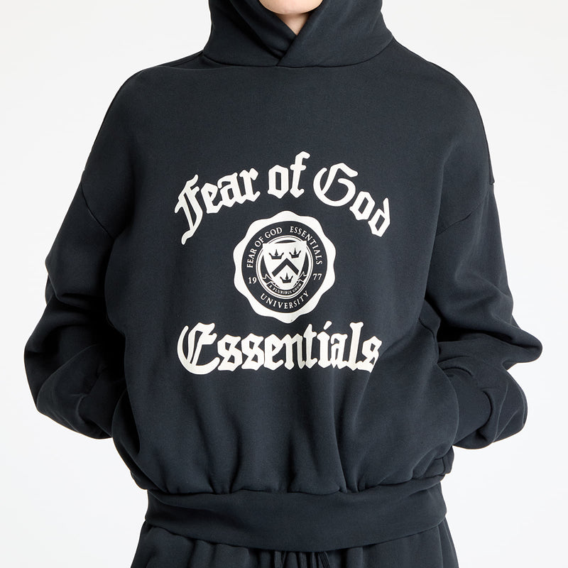 HEAVY FLEECE VINTAGE SHRUNKEN HOODIE - BLACK