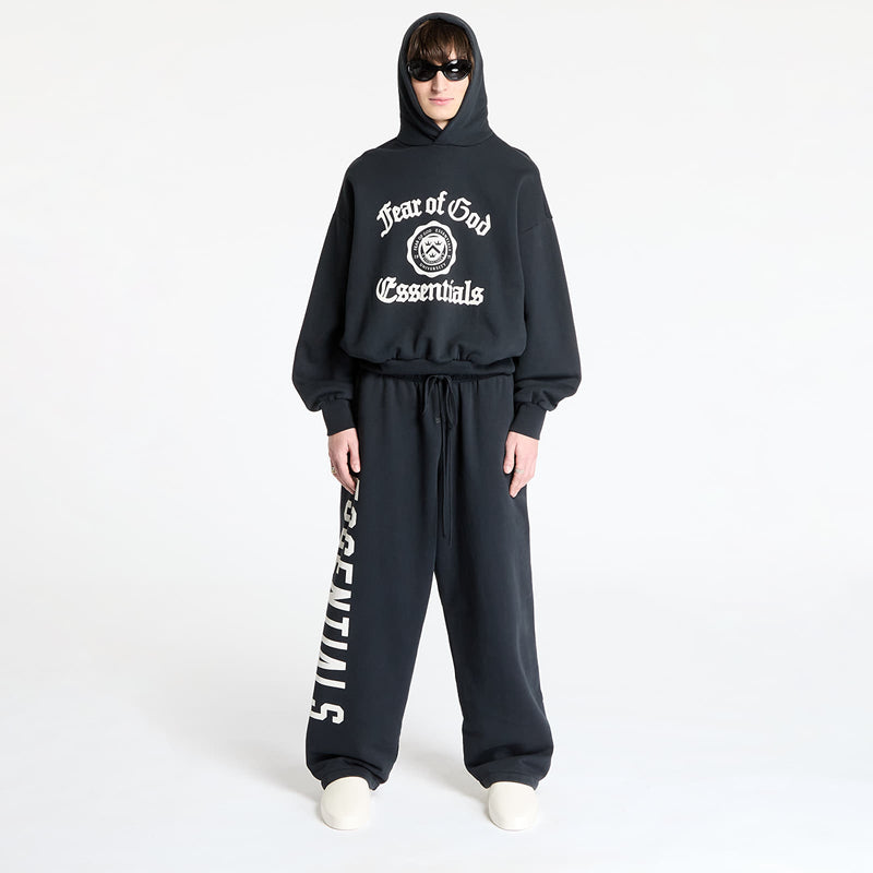 HEAVY FLEECE VINTAGE SHRUNKEN HOODIE - BLACK