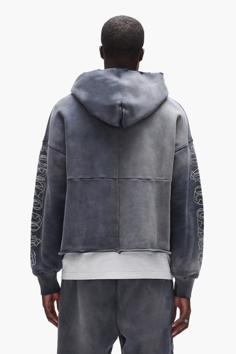 GOTHIC OUTLINE HOODIE - BLACK