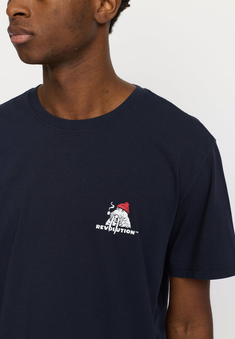 PRINTED T-SHIRT - NAVY