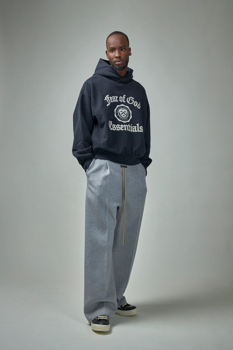 HEAVY FLEECE VINTAGE SHRUNKEN HOODIE - BLACK