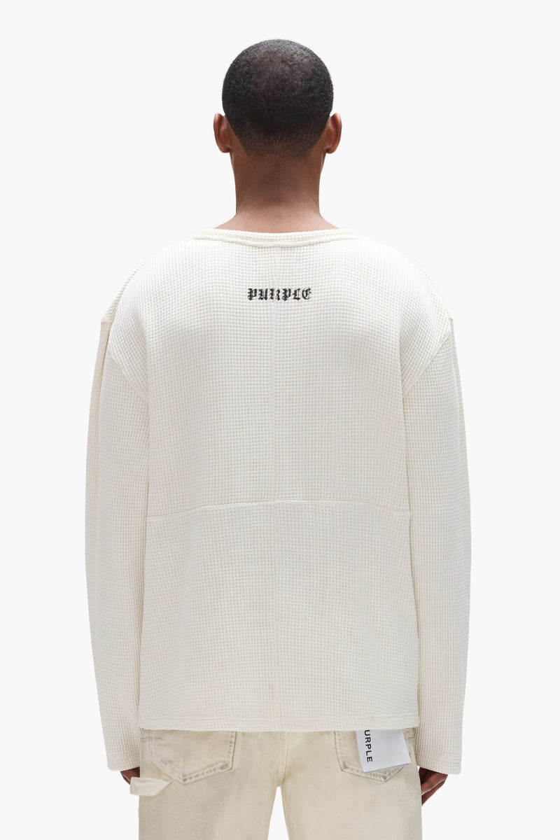 WAFFLE LONG SLEEVE - OFF WHITE