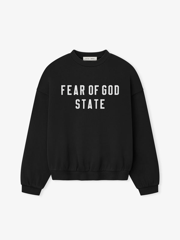 90'S FIT FLEECE CREW - JET BLACK