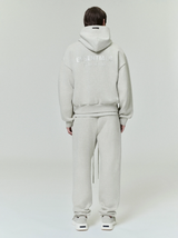 CLASSIC FIT FLEECE HOODIE - HEATHER STONE