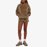 WOMEN VELOUR HOODIE WOOD