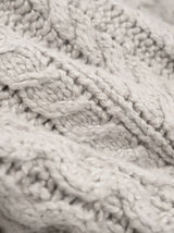 CABLE KNIT HOODIE SILVER CLOUD