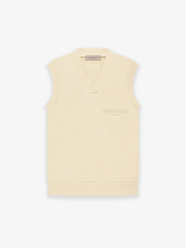 ESSENTIALS V NECK VEST EGG SHELL