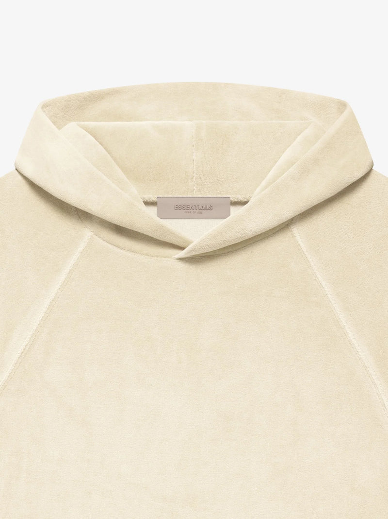WOMEN VELOUR HOODIE EGG SHELL