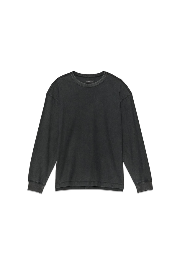 TEXTURED JERSEY LONG SLEEVE - BLACK