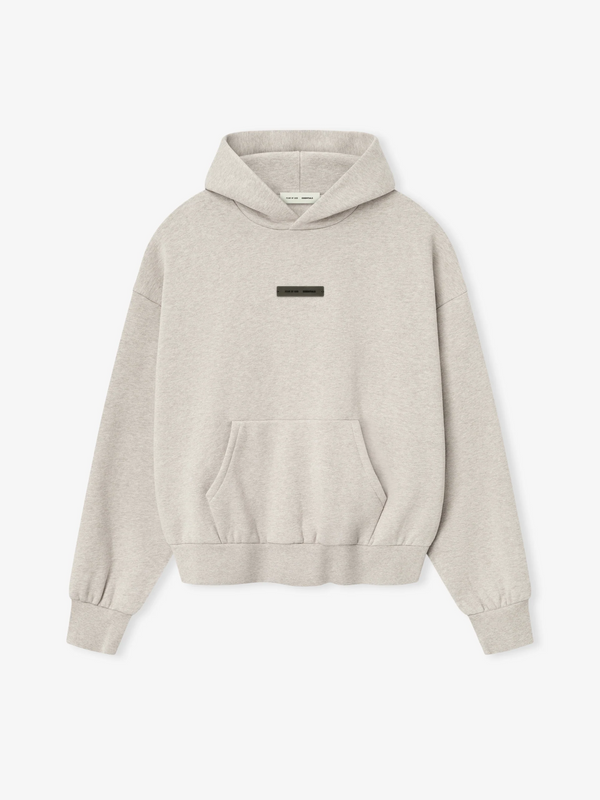 CLASSIC FIT FLEECE HOODIE - HEATHER STONE