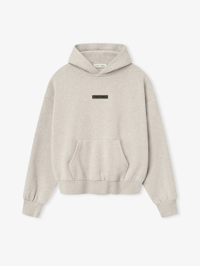 CLASSIC FIT FLEECE HOODIE - HEATHER STONE