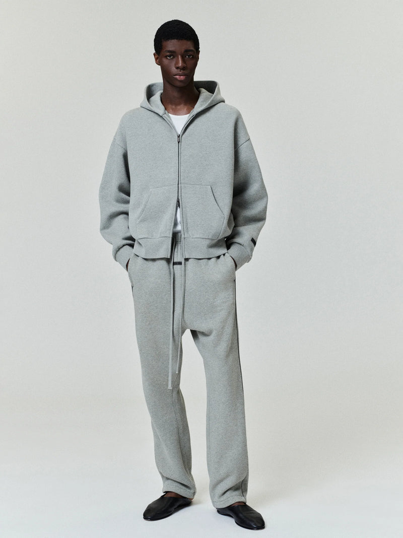 CLASSIC FIT FLEECE ZIP - ABBEY STONE