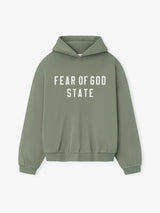 90S FIT FLEECE HOODIE - MOSS