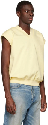 V NECK VEST CANARY