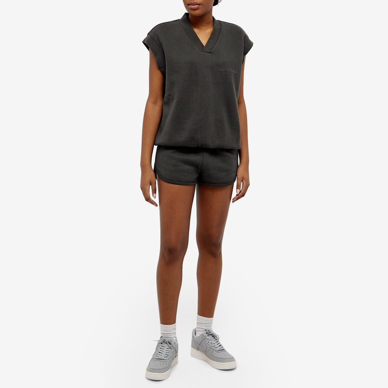 ESSENTIALS  V NECK VEST OFF BLACK