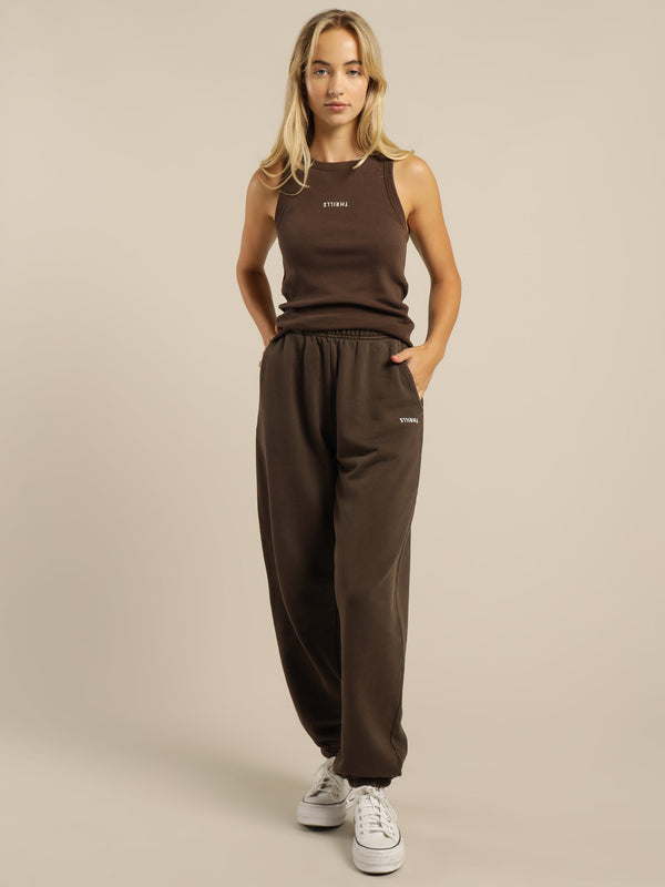 MINIMAL THRILLS RACER FRONT TANK SPICE BROWN