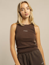 MINIMAL THRILLS RACER FRONT TANK SPICE BROWN