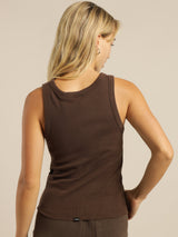 MINIMAL THRILLS RACER FRONT TANK SPICE BROWN
