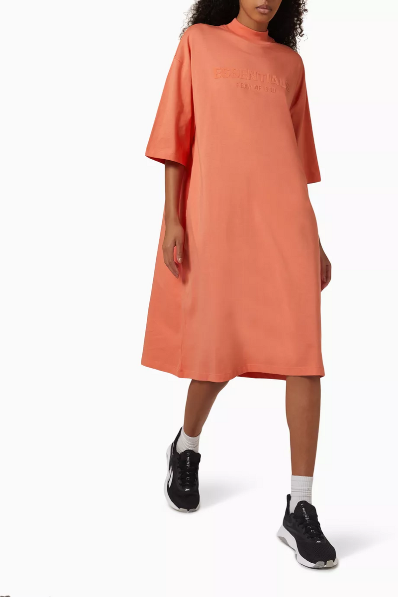 TEE DRESS-CORAL