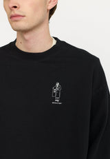 PRINTED CREWNECK - BLACK