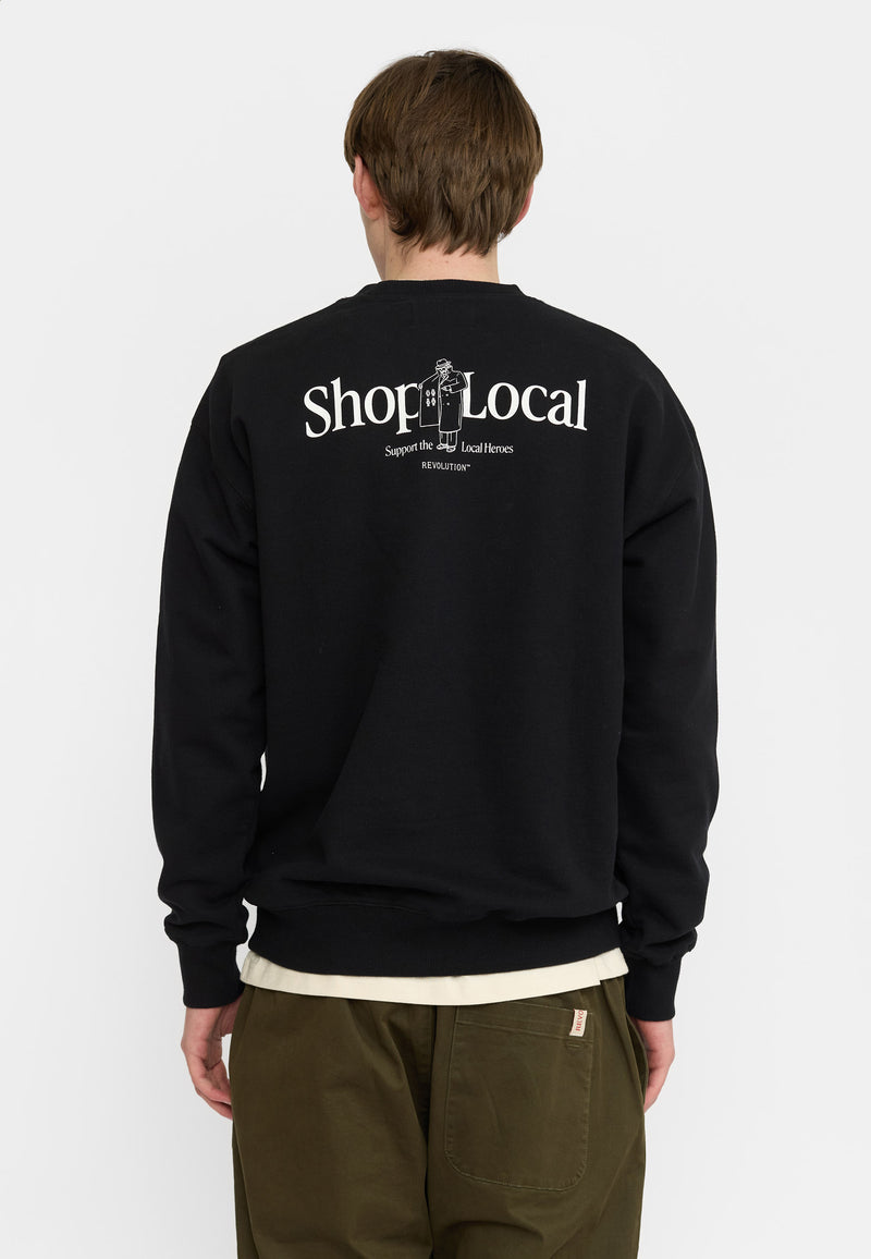 PRINTED CREWNECK - BLACK