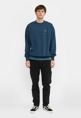 PRINTED CREWNECK - DARK BLUE