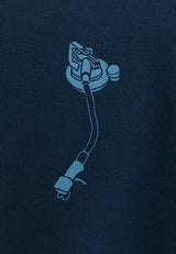 PRINTED CREWNECK - DARK BLUE