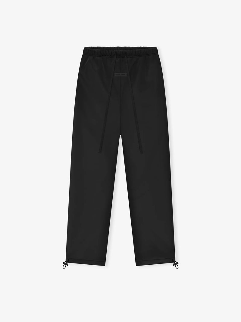BONDED SATIN RELAXED PANT - JET BLACK