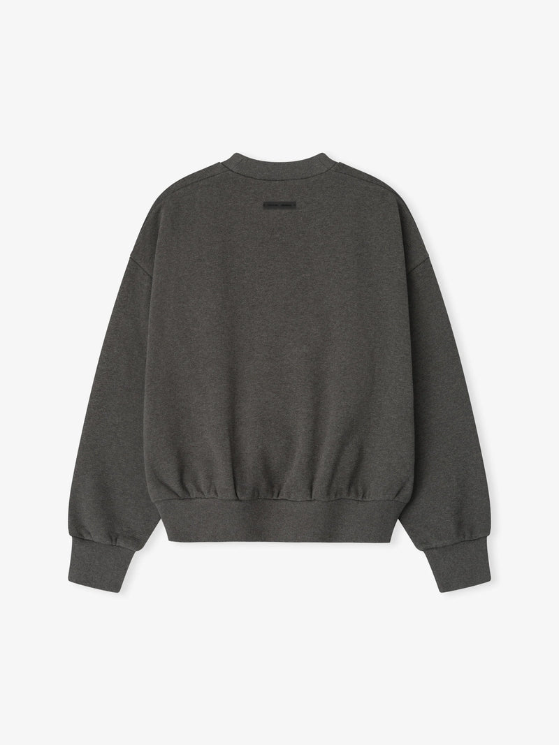 EMBOSSED CLASSIC CREWNECK SWEATER - CHARCOAL HEATHER