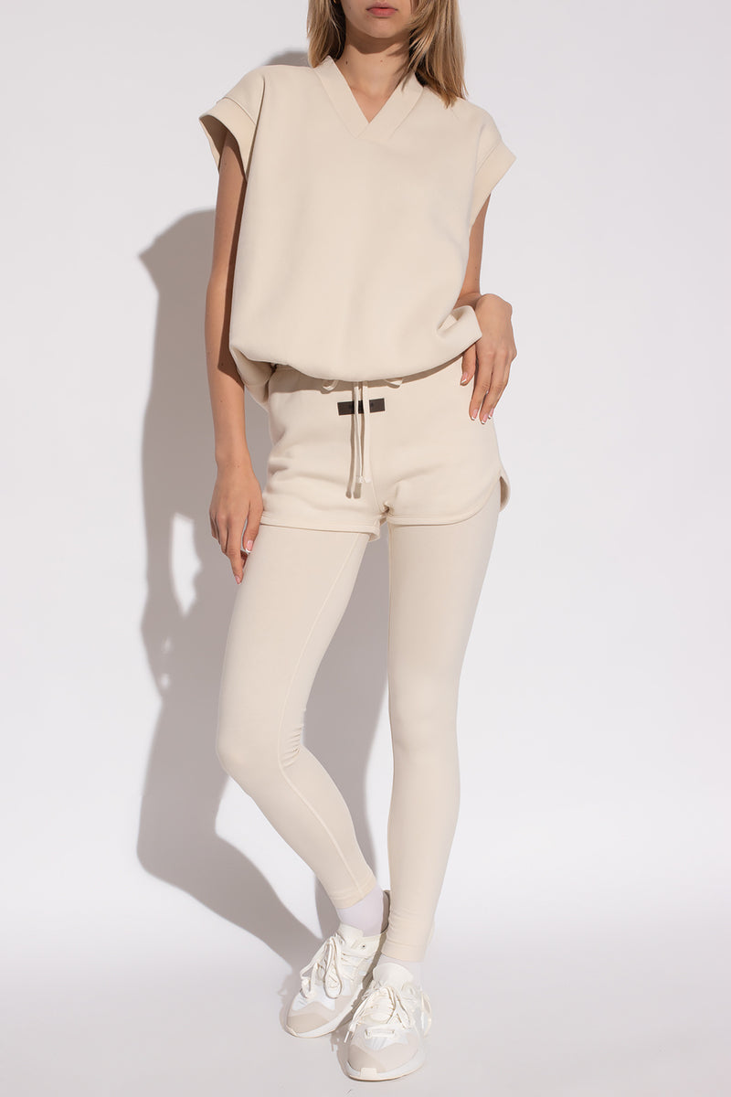 ESSENTIALS V NECK VEST EGG SHELL