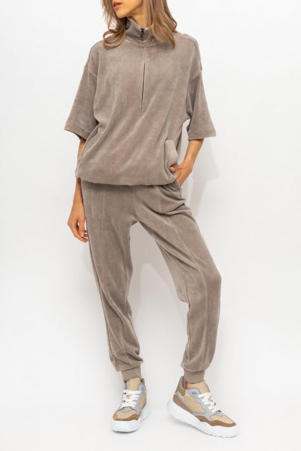 WOMEN-VELOUR PANT Desert Taupe